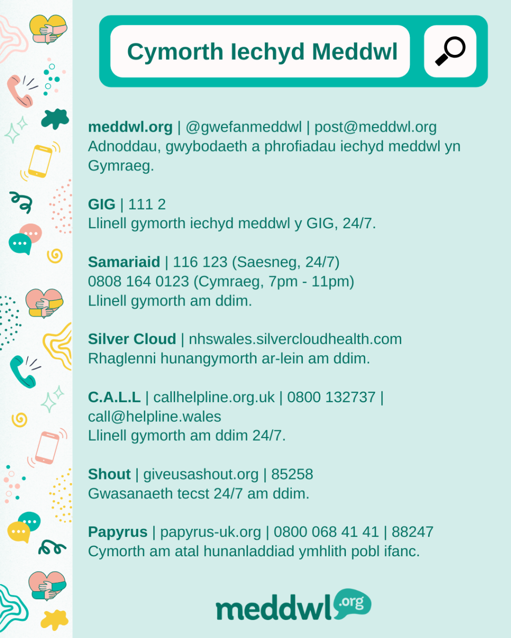 Taflenni meddwl.org – meddwl.org